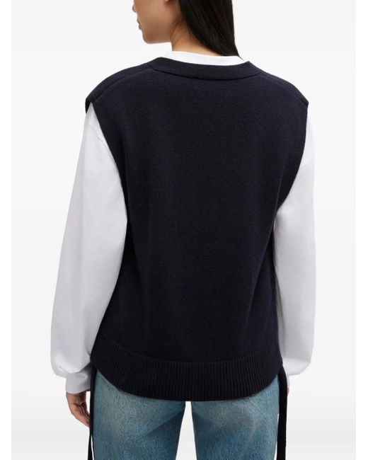 Ganni Blue Classic Wool Vest