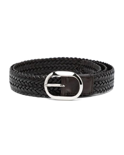 Tom Ford Black Interwoven Leather Belt for men