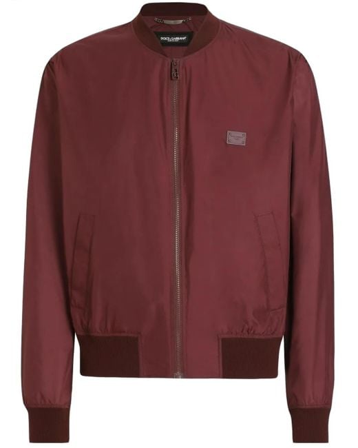 Dolce & Gabbana Red Zip-Up Bomber Jacket for men