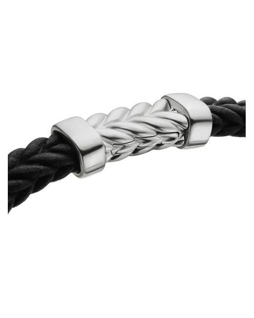 David Yurman White Sterling Chevron Bracelet (6Mm) for men