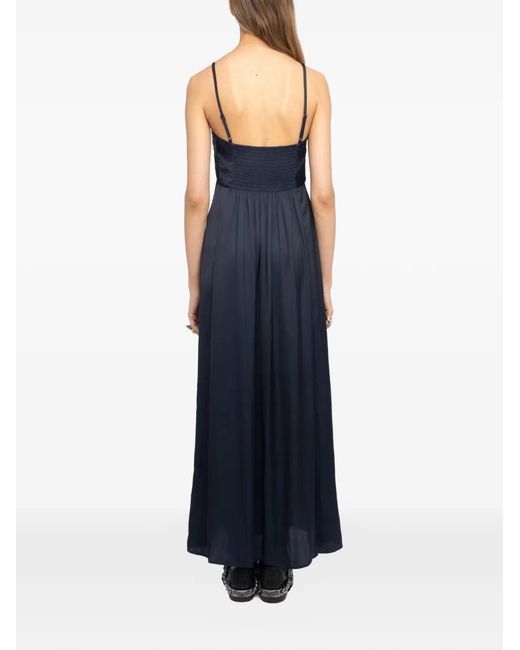 Zadig & Voltaire Blue Rippie Satin Dress
