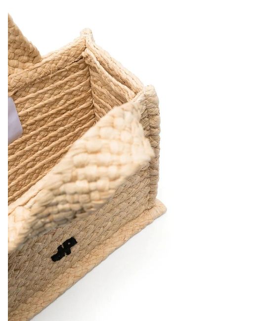 Patou Natural Small Jp Raffia Tote Bag