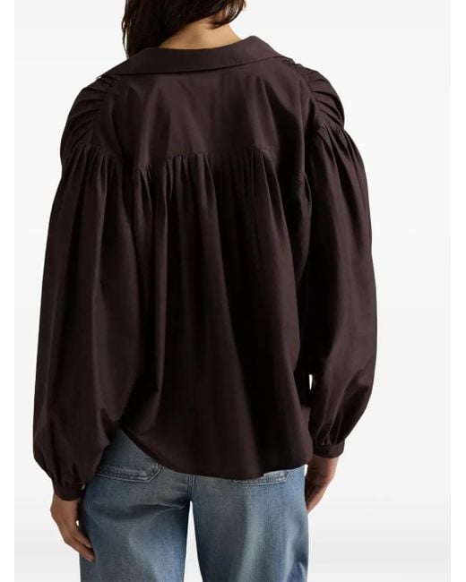 Polo Ralph Lauren Black Collared Long-Sleeved Blouse