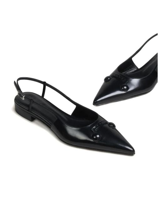 Marni Black Pointed-Toe Slingback Sandals