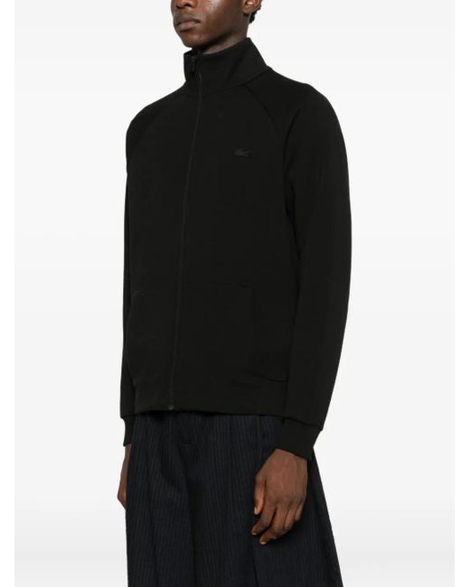 Lacoste Black Logo-Detail Zip-Up Sweatshirt for men