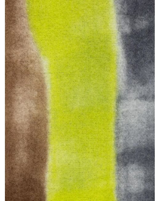 Altea Green Abstract-Print Fringed Scarf for men