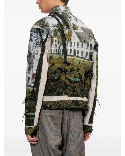Junya Watanabe Green Printed Jacket for men