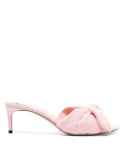 Moschino Pink Mules mit Frottee-Finish 65mm