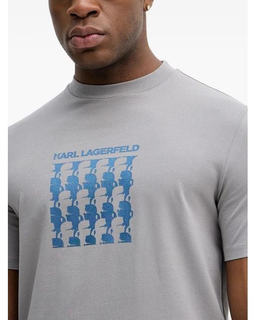Karl Lagerfeld Blue T-Shirt À Logo Imprimé for men