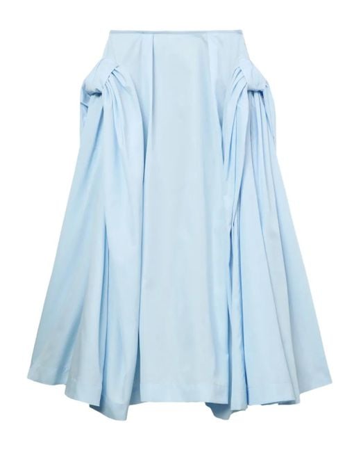 Simone Rocha Blue Pleated Panelled Midi Skirt