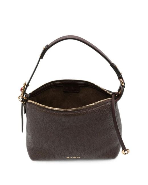 Etro Black Grainy Leather Shoulder Bag