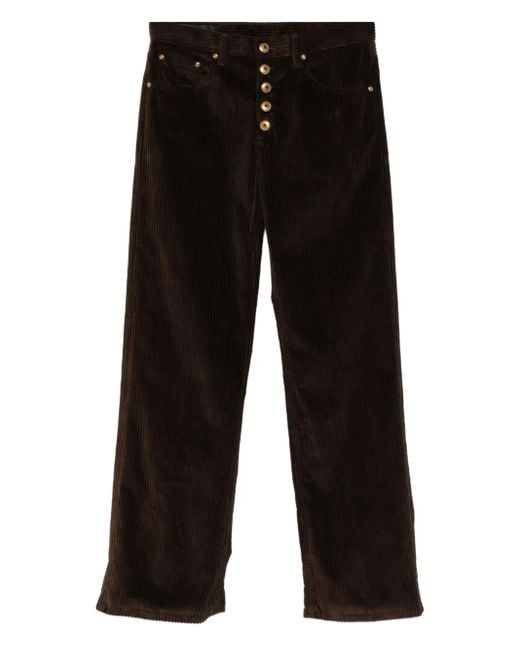 Dondup Black Buttoned Corduroy Pants
