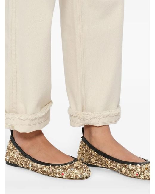 Isabel Marant White Belna Sequin-Embellished Ballet Flats