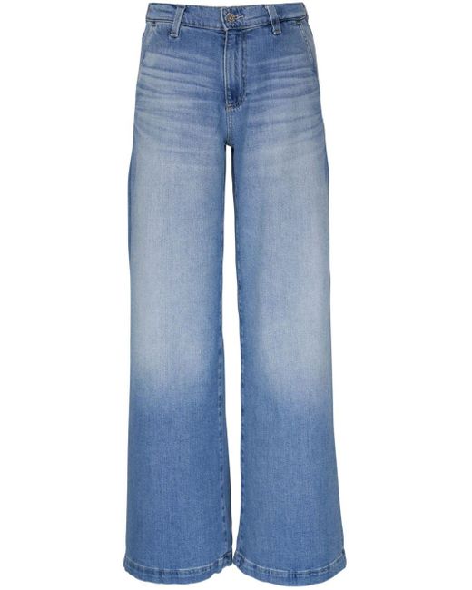 AG Jeans Blue Stella High-rise Wide-leg Jeans