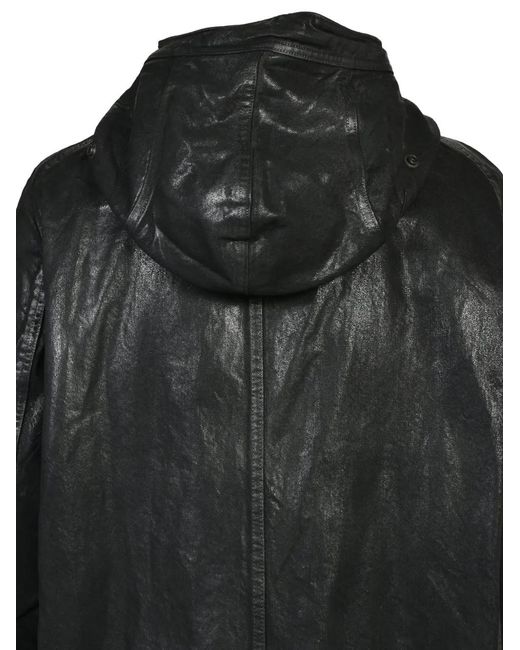 Julius Black Waxed Denim Coat for men