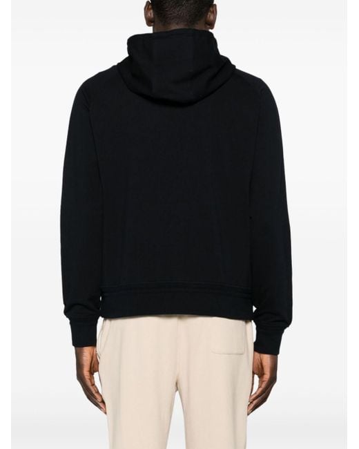 Zegna Black Zip-up Hooded Jacket for men