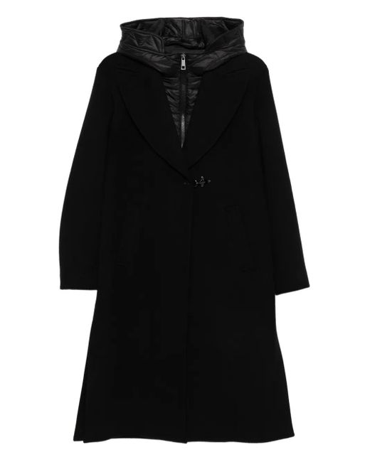 Fay Black Hooded Coat