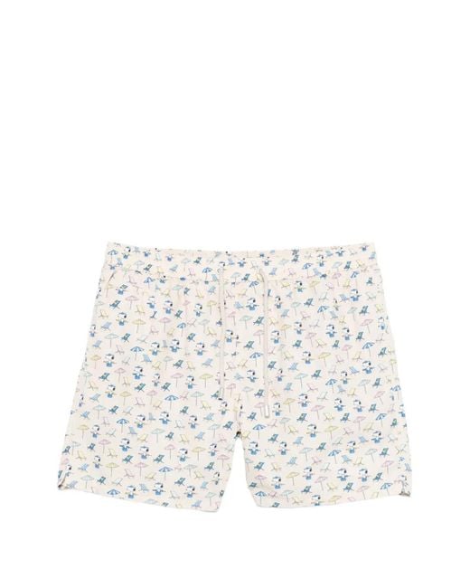 Mc2 Saint Barth White X Peanuts Lighting Micro Fantasy Snoopy-Print Swim Shorts for men