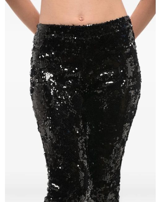 Adriana Hot Couture Black Sequin-Embellished Flared Trousers
