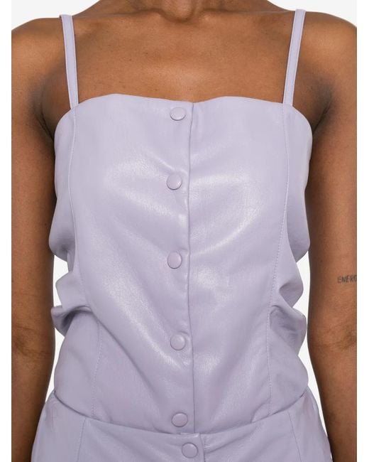 Erika Cavallini Semi Couture Purple Button Strap Blouse