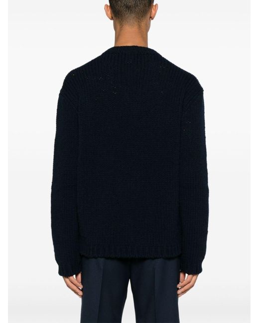 Gucci Blue Wool Logo Sweater for men
