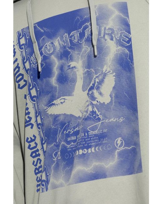 Versace Jeans Couture Blue Swan Logo Hoodie for men