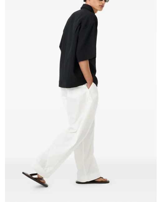 Studio Nicholson White Double Pleat Trousers for men
