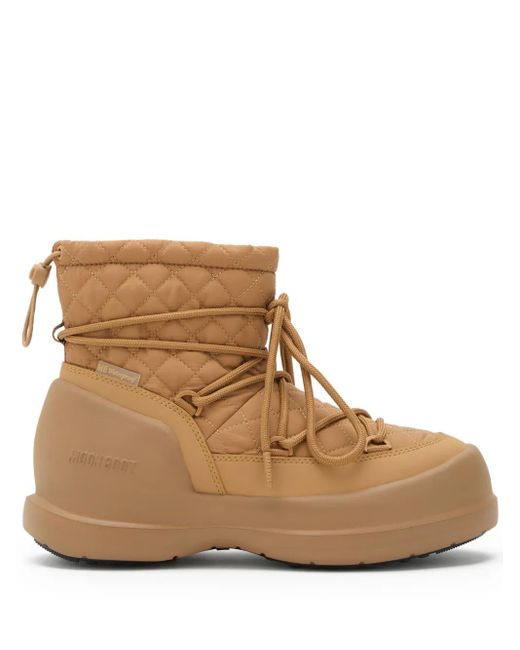 Moon Boot Brown Mezzaluna Quilted Boots