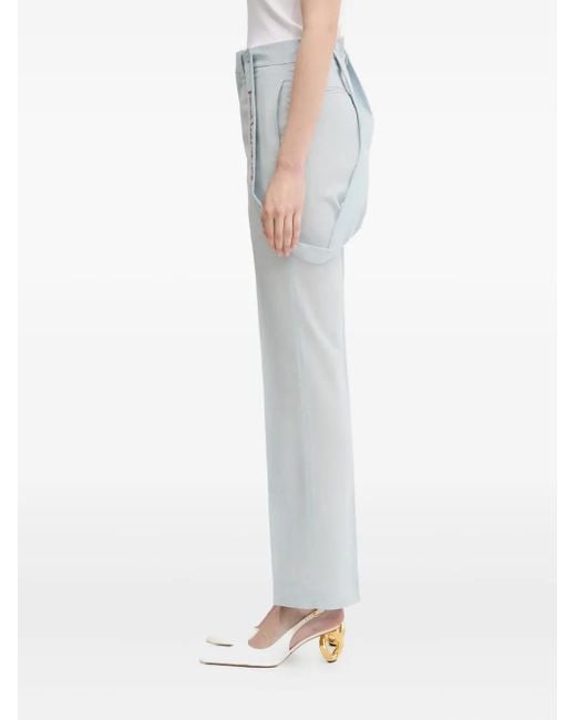 Fiorucci White Embroidered Suspender Trousers