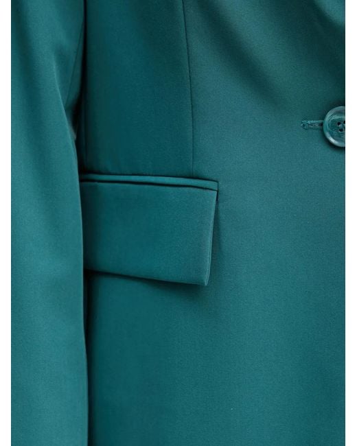 Sisley Green Single-Breasted Flap-Pocket Blazer