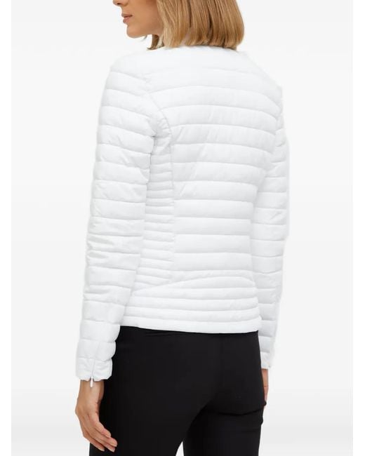 Guess White Quilted Zip Jacket