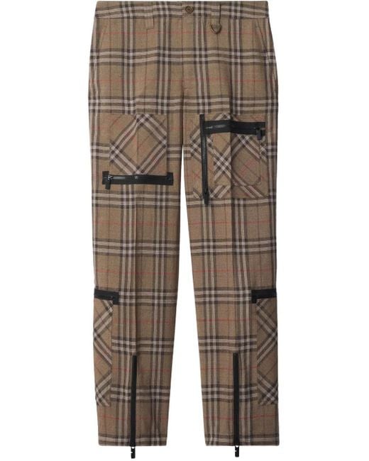 Burberry Check Broek in het Multicolor voor heren