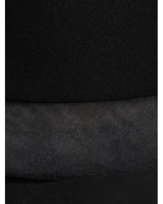 Jil Sander Black Satin-Trim Wool Top