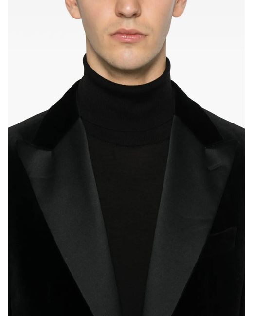 Canali Black Textured Blazer for men