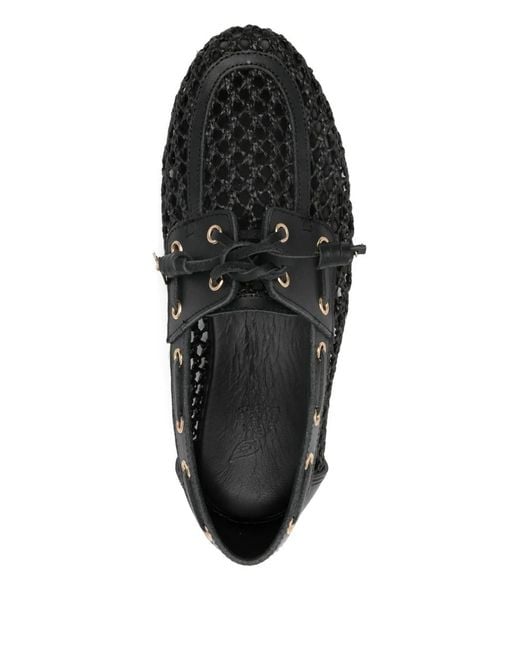 Ancient Greek Sandals Black Woven Derby Shoes