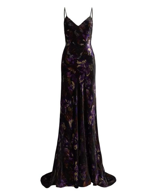 Ralph Lauren Black Floral-Print Dress