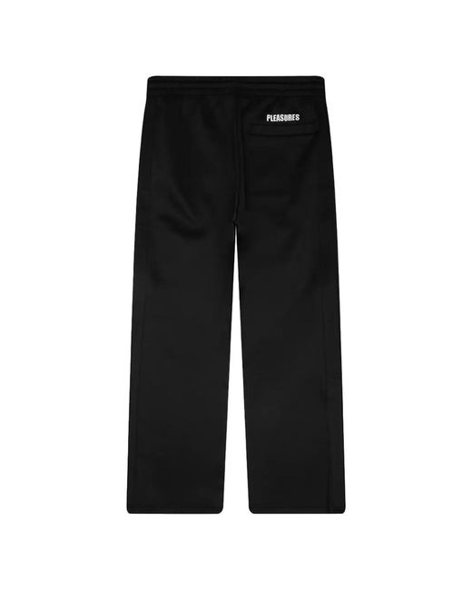 Pleasures Black Forever Logo-Patch Track Pants for men