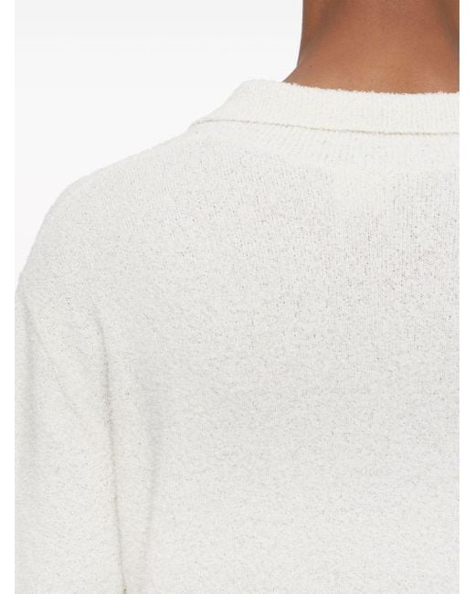 Closed White Fine-knit Cotton Polo Shirt for men