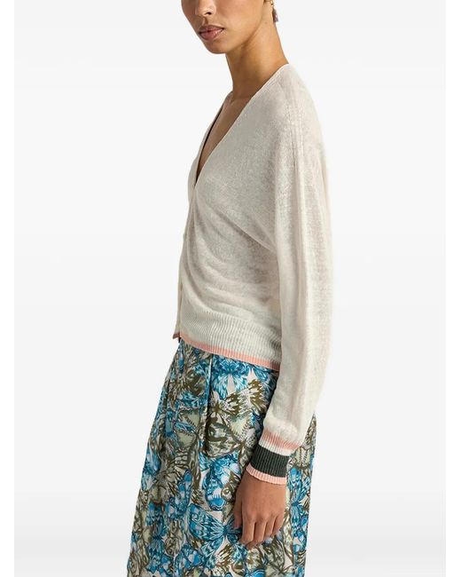Momoní White Cardigan À Épaules Tombantes