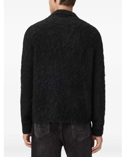 AllSaints Black Polo Sonny À Manches Longues for men
