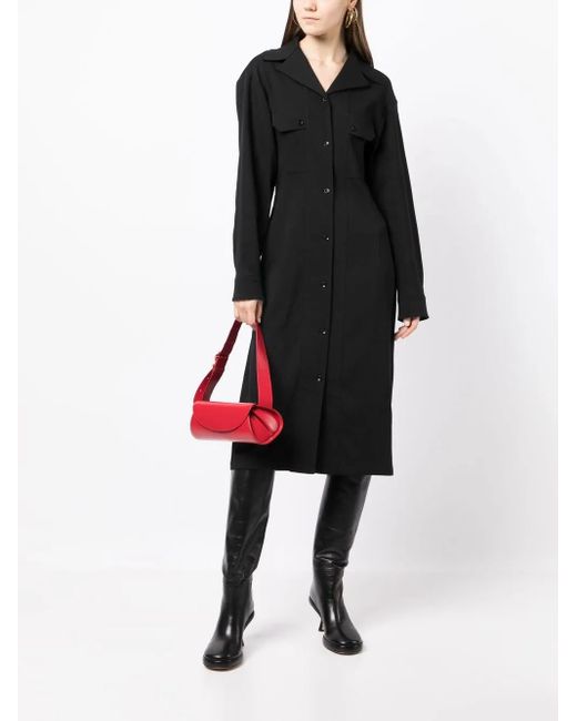 Lemaire Black Long-Sleeve Shirt Dress