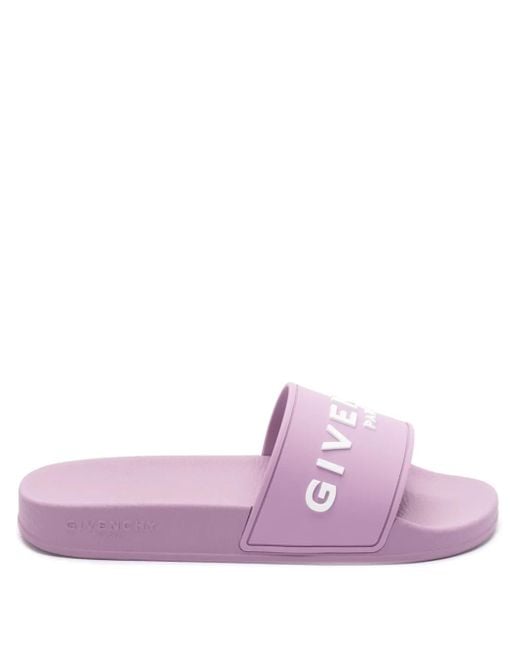 Givenchy Slippers Met Logo-Applicatie in het Purple