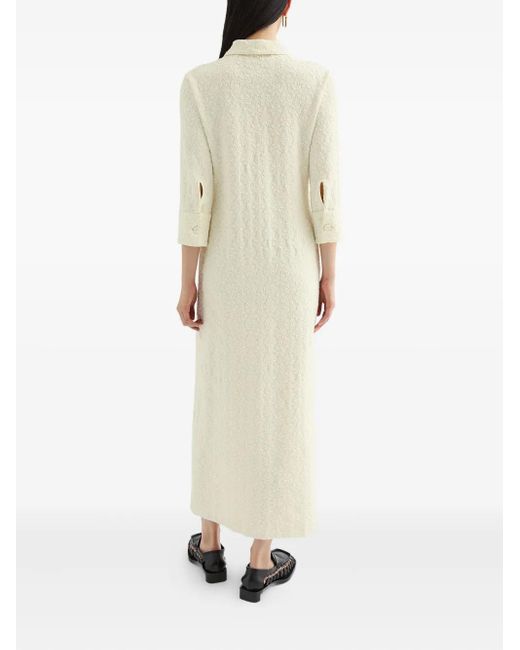 Jil Sander White Floral-Embellished Maxi Dress