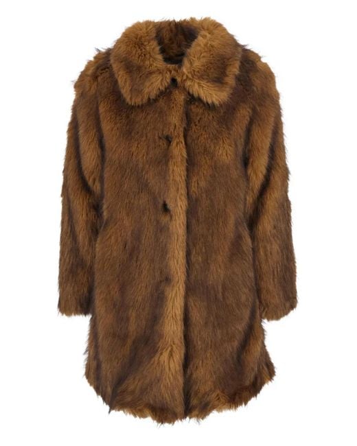 Ba&sh Brown Lestor Faux-Fur Coat