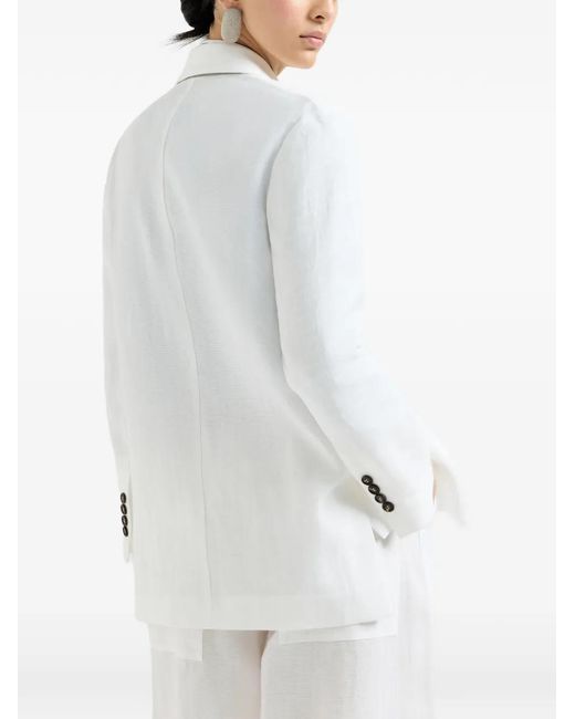 Brunello Cucinelli White Cotton Blazer