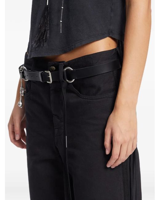 Ann Demeulemeester White Charis Charm-Embellished Leather Belt