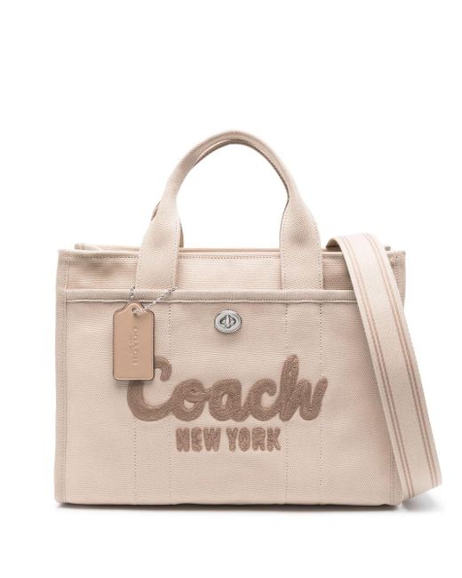 COACH Natural Cargo 34 Logo-embroidered Detachable-strap Canvas Tote Bag