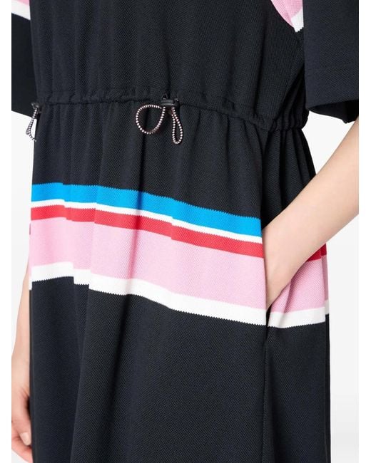 Kolor Blue Striped Drawstring Midi Dress