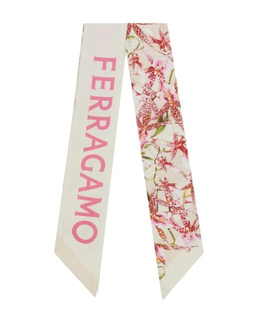 Ferragamo White Floral Bloom Print Silk Mini Bandeau