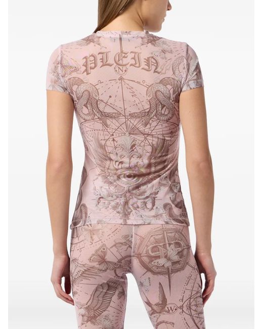 Philipp Plein Pink Printed T-Shirt